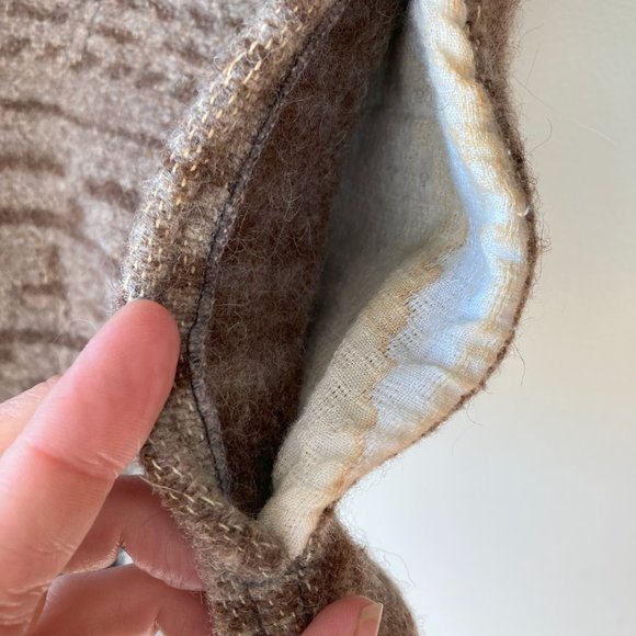 Wool Del Mundo Sweater Thick Llama Print Pockets Medium Vintage Boho Warm Unique - Picture 4 of 7